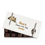 Box of See's Dark Salted Caramel Candies on a white background