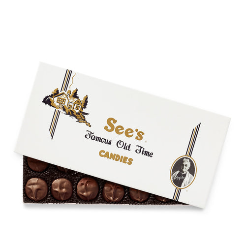 Box of See's Candies scotchmallows on a white background