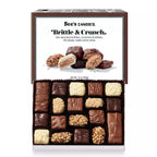 See's Brittle and Crunch Box open on white background