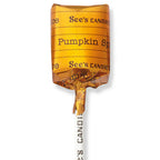 Pumpkin spice flavored candy bar with 'See's Candies' branding on a white background