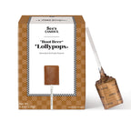 Box of See's Candies Root Beer Lollypops with a lollipop on a white background