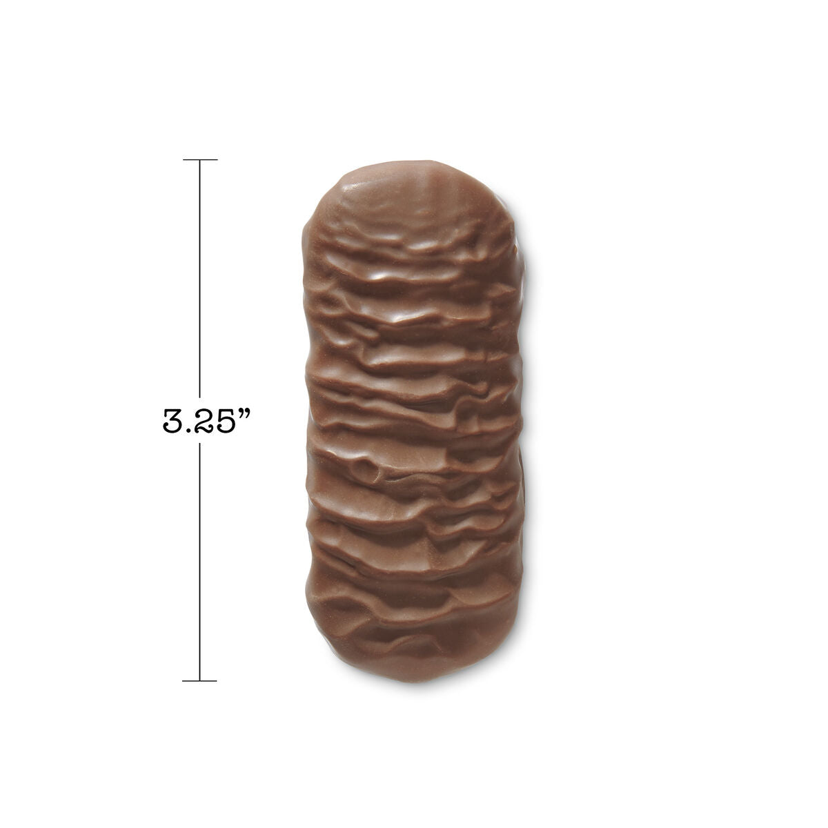 See's Scotchmallow bar with measurement on white background