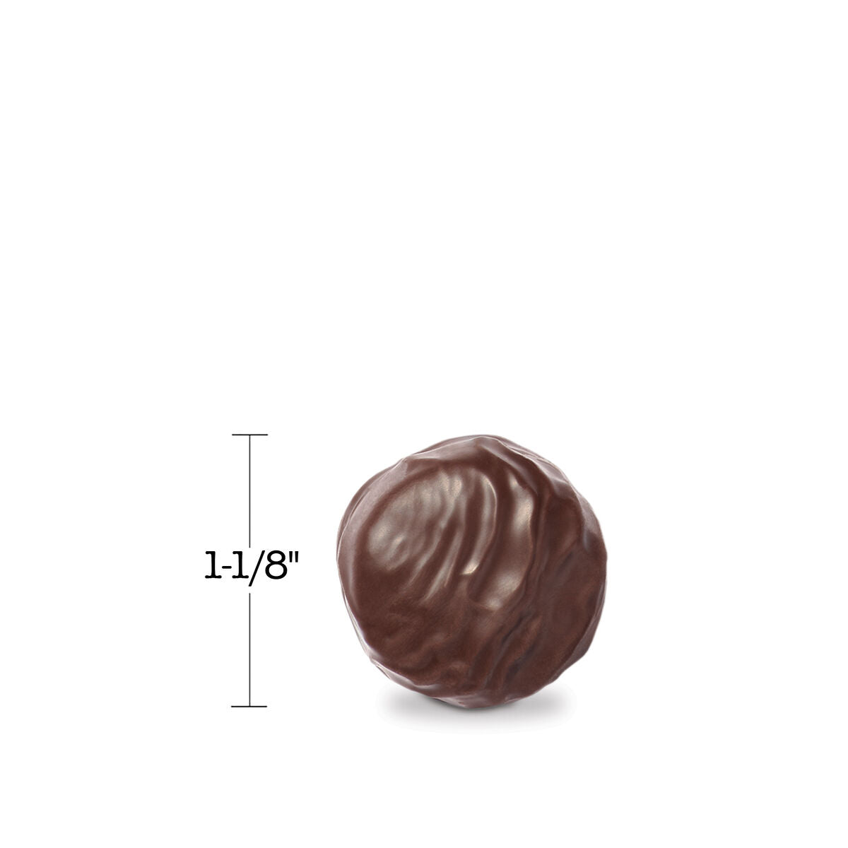 Chocolate scotchmallow little with a measurement label on a white background