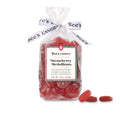 Bag of See's Candies Strawberry Medallions with a clear wrapper on a white background