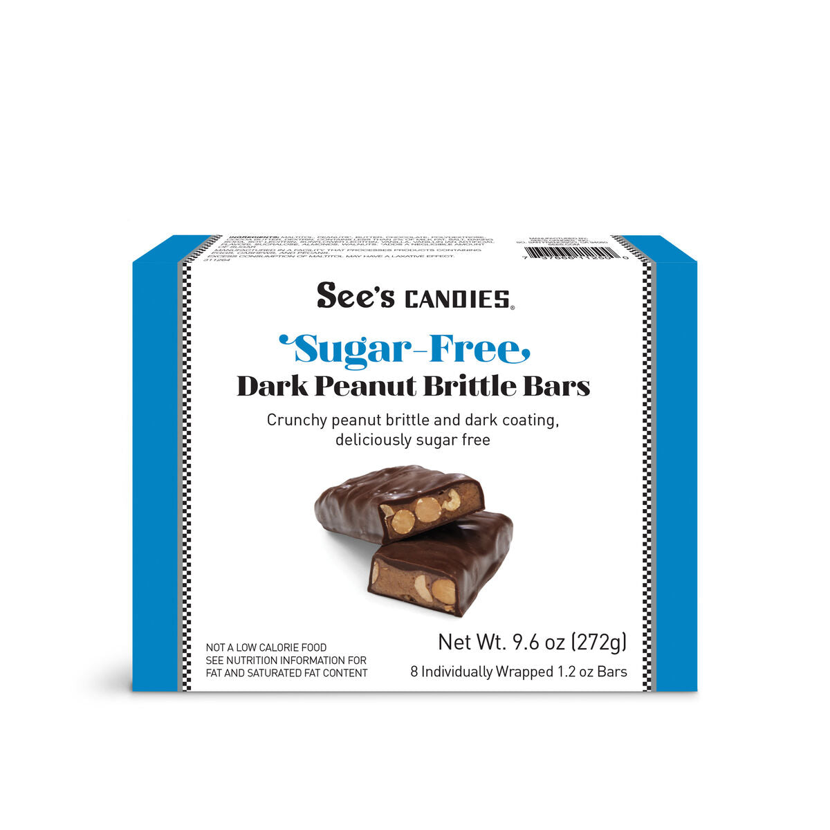 Sugar-Free Dark Peanut Brittle Bars