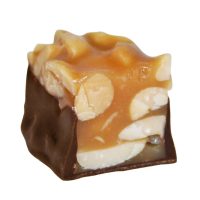 Dark Peanut Square<br /><br /><i>Roasted peanuts and vanilla caramel with a dark chocolate bottom</i>
